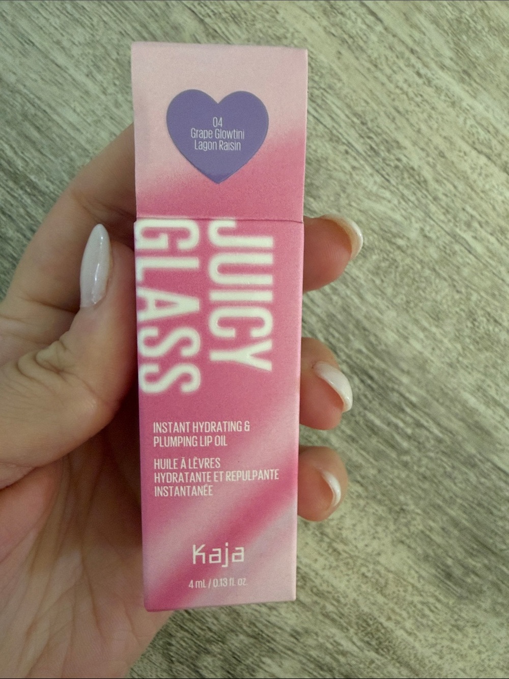 Kaja Juicy Glass Lip Oil - Grape Glowtini (04) - Soft Purple Shine
